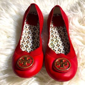 /Tory Burch red minnie-travel-ballet-flat-leather